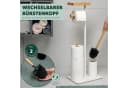 eluno WC-Garnitur Stand-WC-Garnitur 4in1 Weiß Metall Bambus Bild 5