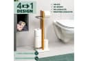 eluno Stand-WC-Garnitur 4in1 Weiß mit Ablage und Bürstenhalter Bild 1