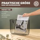 eluno Zeitungsständer Metall mit Ledergriffen Schwarz Bild 3