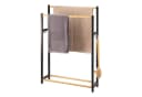 eluno Handtuchständer freistehend mit 2 Bambus-Stangen und 4 Haken Bild 2