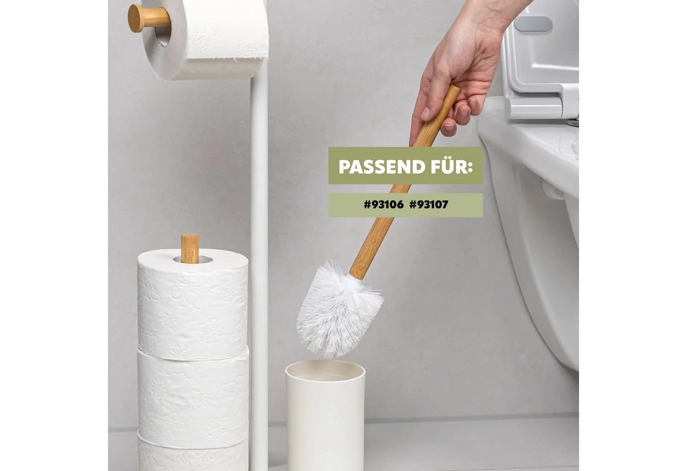 eluno Ersatzbürsten-Set 2x für Stand-WC-Bürste 4in1 Weiß - Bild 5