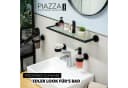 bremermann Wandregal Bad-Serie PIAZZA BLACK Glas Edelstahl Matt Schwarz Bild 1
