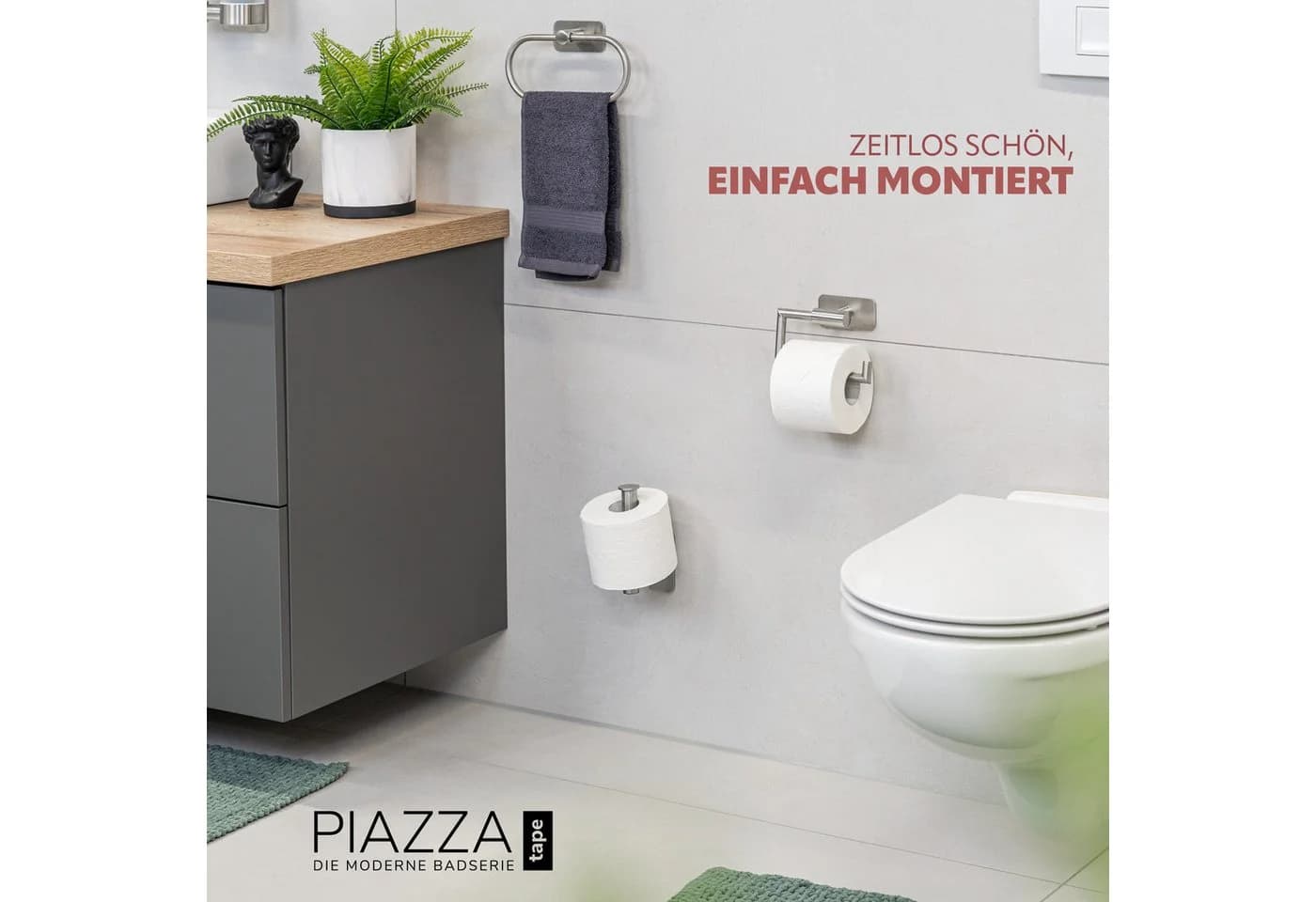 bremermann Toilettenpapierhalter PIAZZA TAPE Selbstklebend Edelstahl Matt
