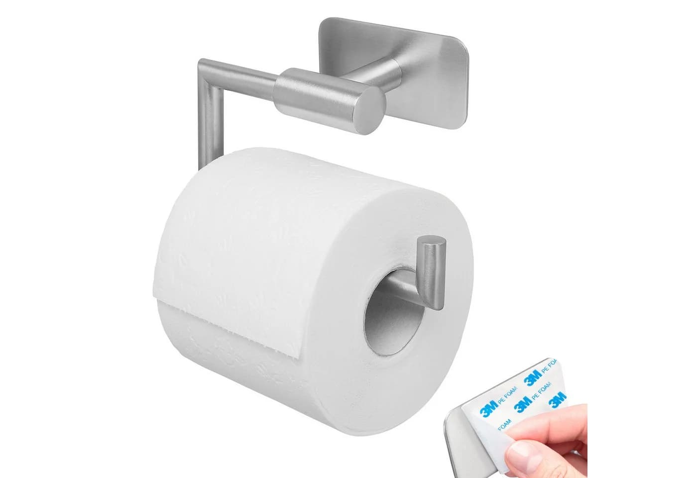 bremermann Toilettenpapierhalter PIAZZA TAPE Selbstklebend Edelstahl Matt - Bild 2