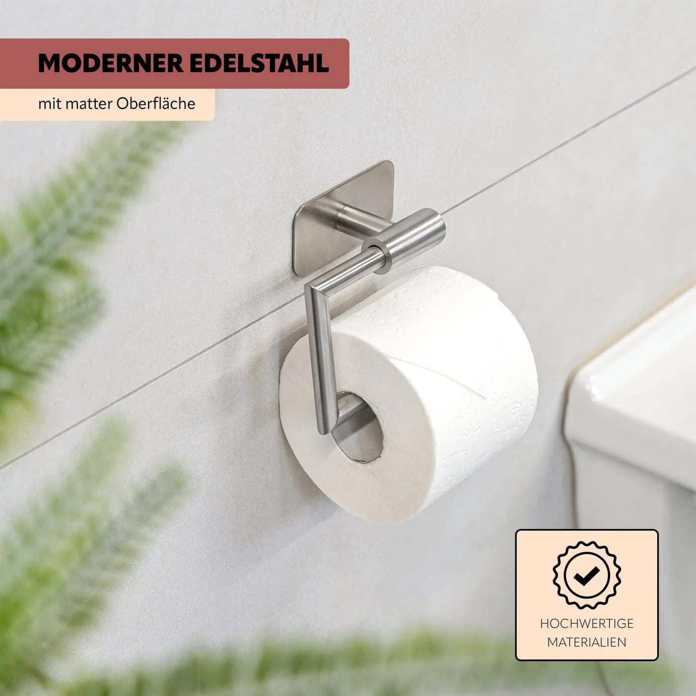 bremermann Toilettenpapierhalter PIAZZA TAPE Selbstklebend Edelstahl Matt - Bild 5