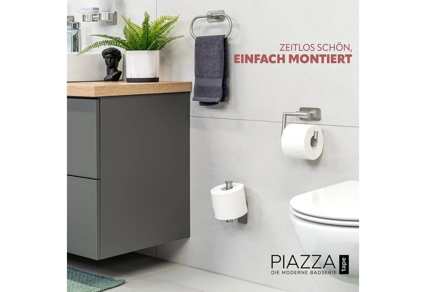 bremermann Toilettenpapierhalter PIAZZA TAPE 2in1 Edelstahl Matt
