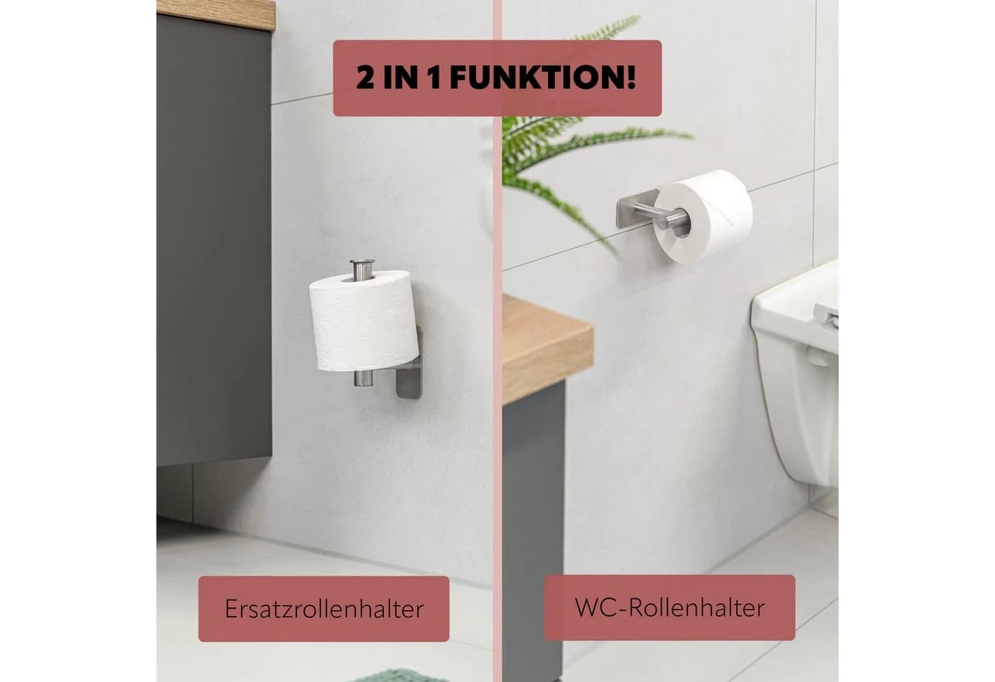 bremermann Toilettenpapierhalter PIAZZA TAPE 2in1 Edelstahl Matt - Bild 3