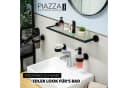 bremermann Wandregal Bad-Serie PIAZZA BLACK Glas Edelstahl matt schwarz Bild 1