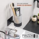 bremermann Zahnputzbecher PIAZZA BLACK TAPE Schwarz mit Klebepad Bild 1
