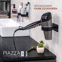 bremermann Haartrocknerhalter PIAZZA BLACK TAPE Schwarz mit Schutzring Bild 1