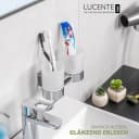 bremermann Zahnputzbecher Bad-Serie LUCENTE TAPE Silber Edelstahl Glas Bild 1