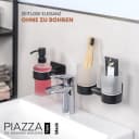 bremermann Zahnputzbecher Bad-Serie PIAZZA BLACK TAPE mit Klebepad Bild 1