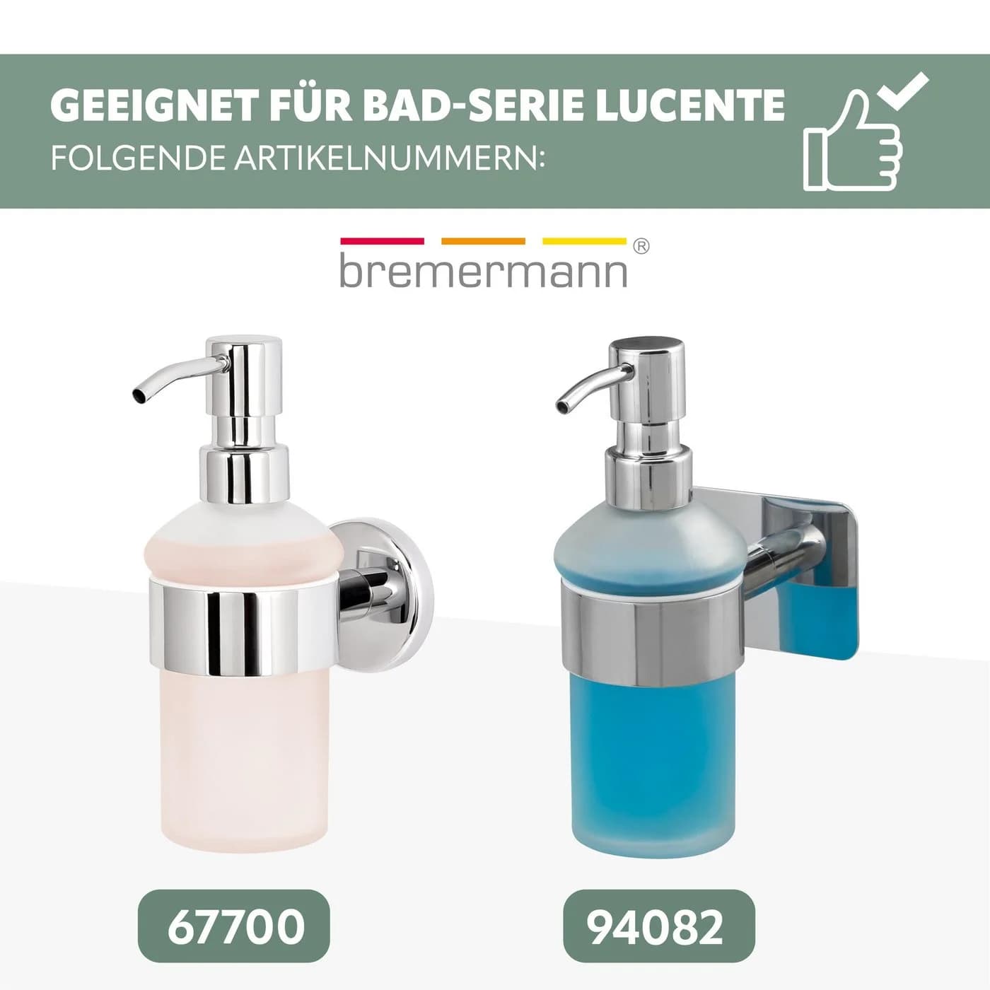 bremermann Ersatz-Pumpkopf Bad-Serie LUCENTE 2-tlg. Silber - Bild 3