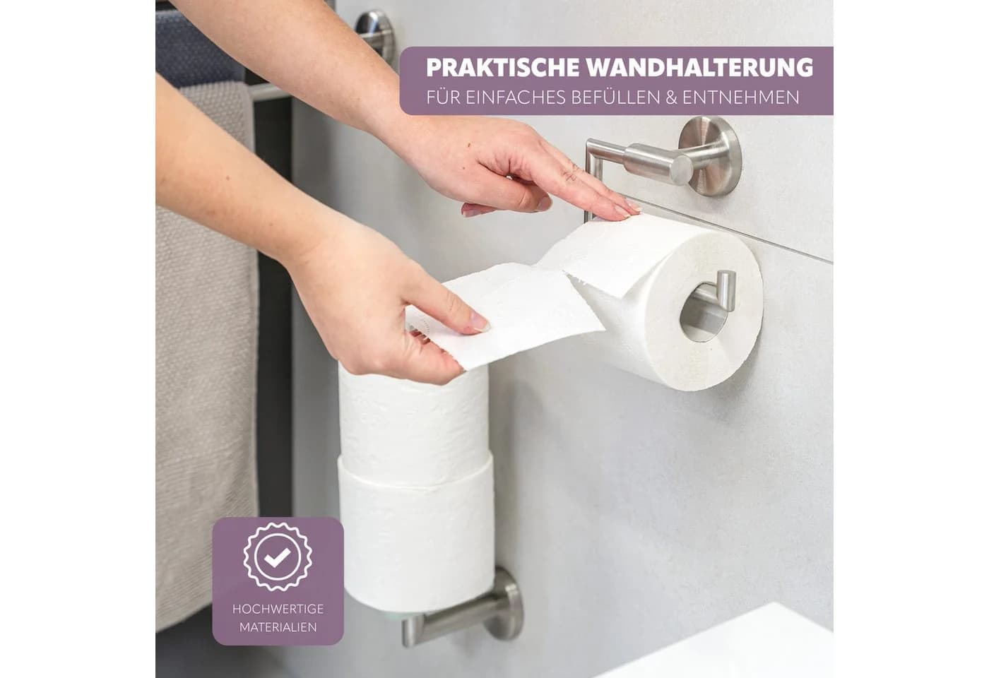 bremermann Toilettenpapierhalter Bad-Serie PIAZZA 2tlg. Edelstahl matt - Bild 3
