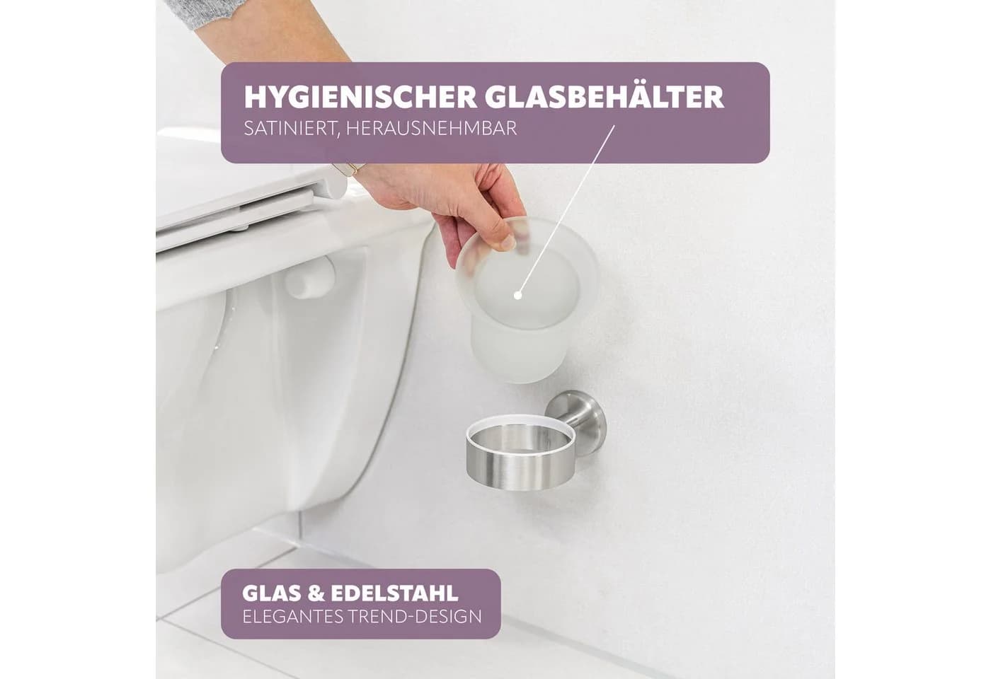 bremermann Toilettenpapierhalter Bad-Serie PIAZZA 2tlg. Edelstahl matt - Bild 5