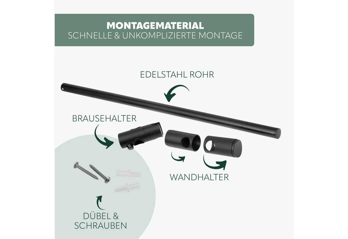 bremermann Duschstange Edelstahl 71,5 cm mit verstellbarem Halter - Bild 5