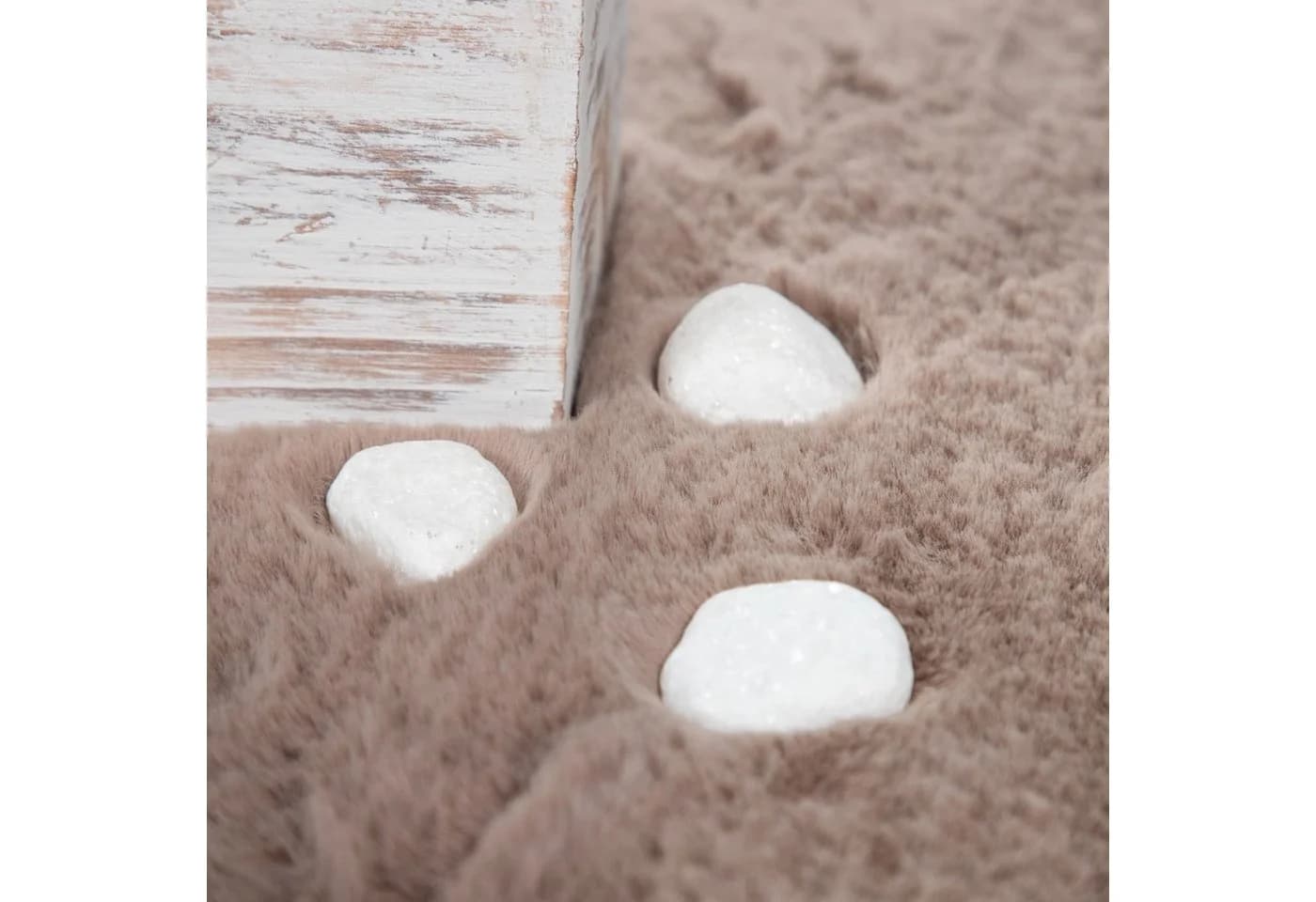 TT Home Hochflor Teppich Beige Kunstfell Flauschig 26mm Florhöhe