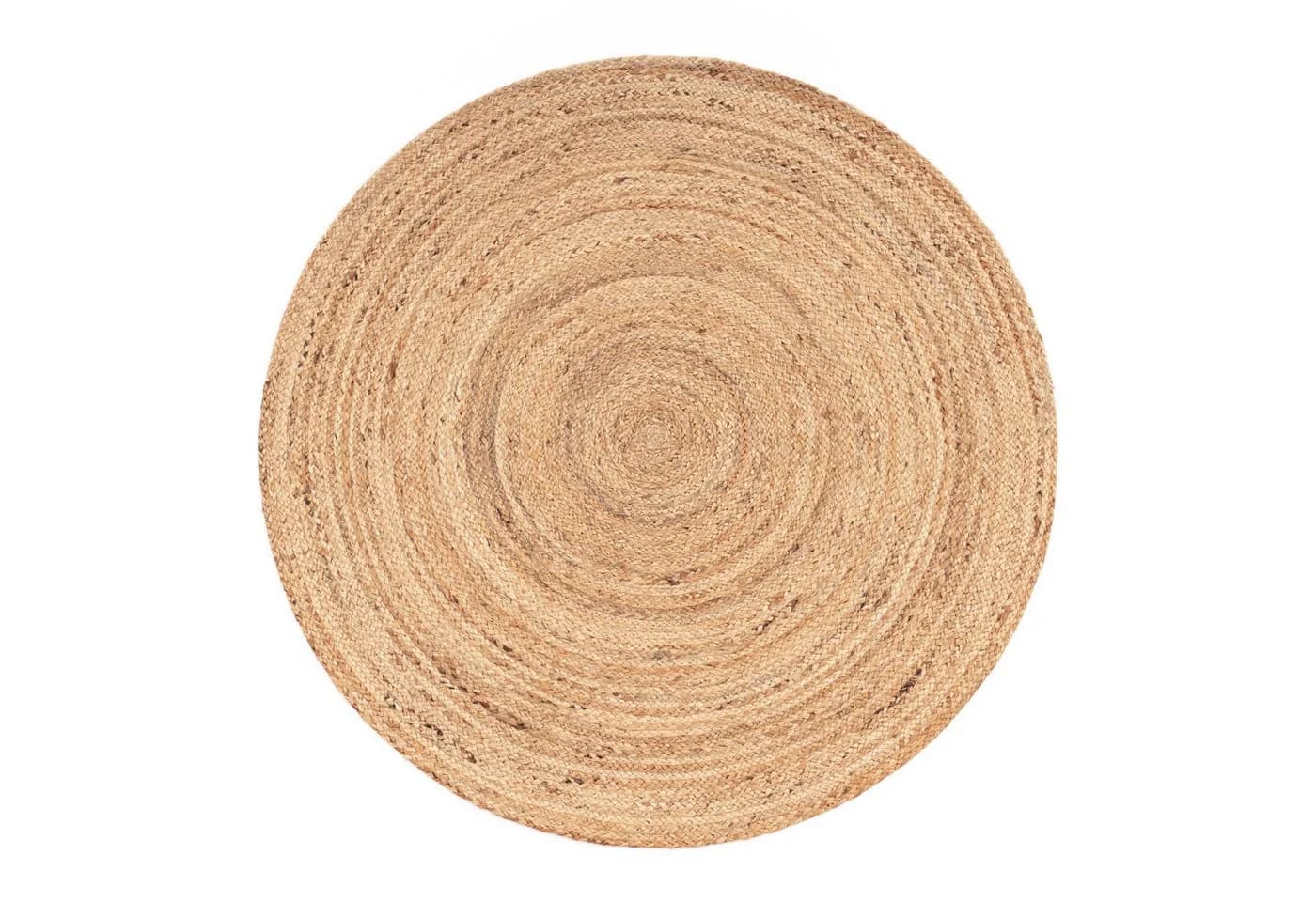 TT Home Jute Teppich Rund Unifarben Natur Kurzflor