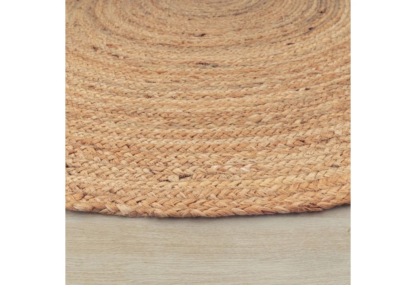 TT Home Jute Teppich Rund Unifarben Natur Kurzflor - Bild 3