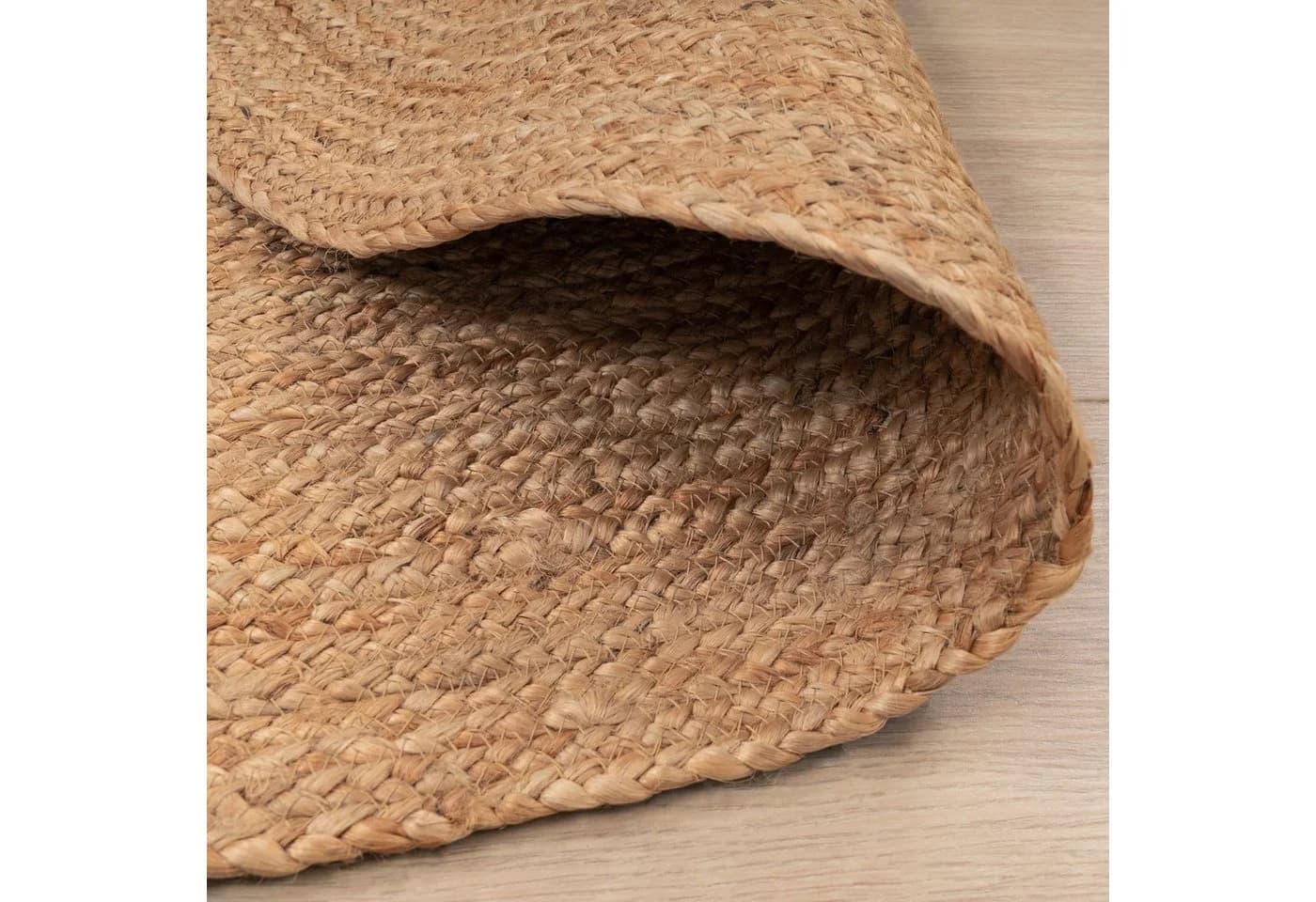 TT Home Jute Teppich Rund Unifarben Natur Kurzflor - Bild 5