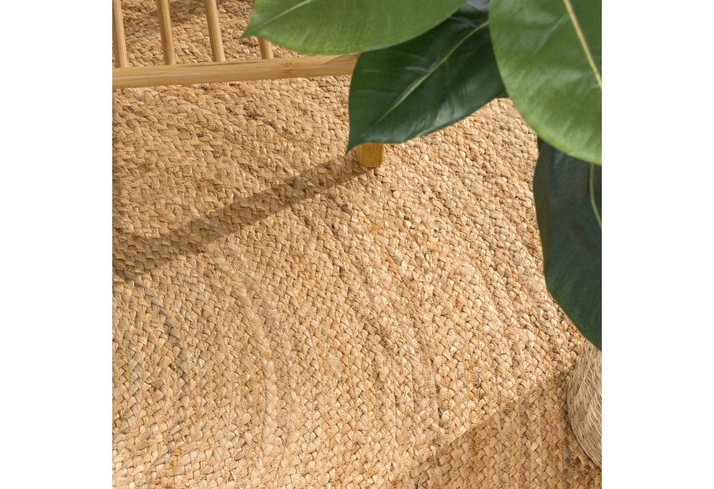 TT Home Teppich Rund Jute Elfenbein Cut-Outs Kurzflor - Bild 3