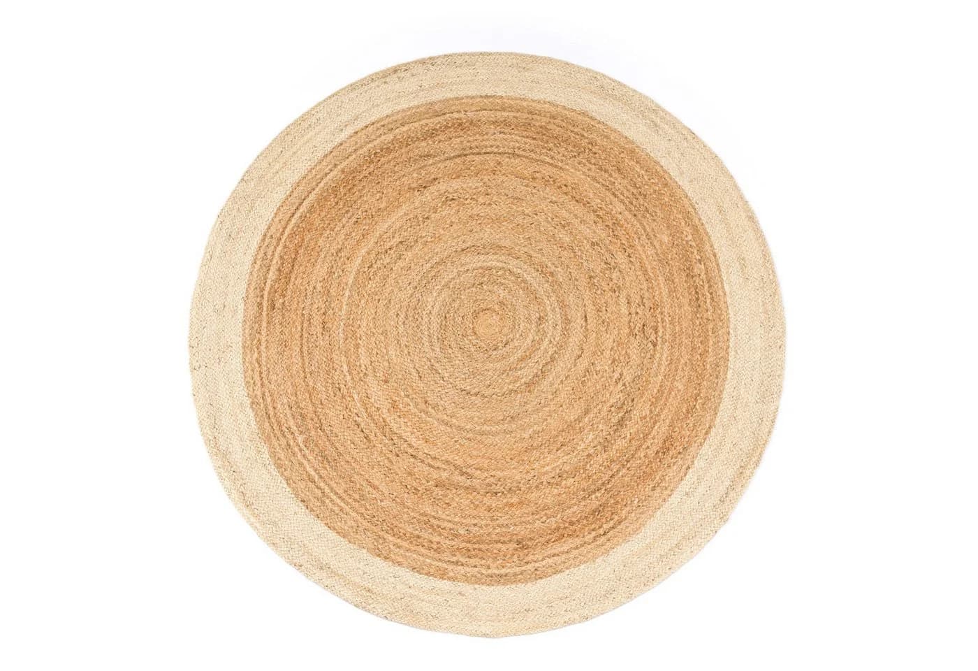 TT Home Teppich Rund Jute Elfenbein Cut-Outs Kurzflor - Bild 5
