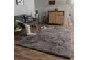 TT Home Teppich Rechteckig Hochflor Wohnzimmer Langflor Soft Kaninchenfell Imitat Anthrazit Bild 2