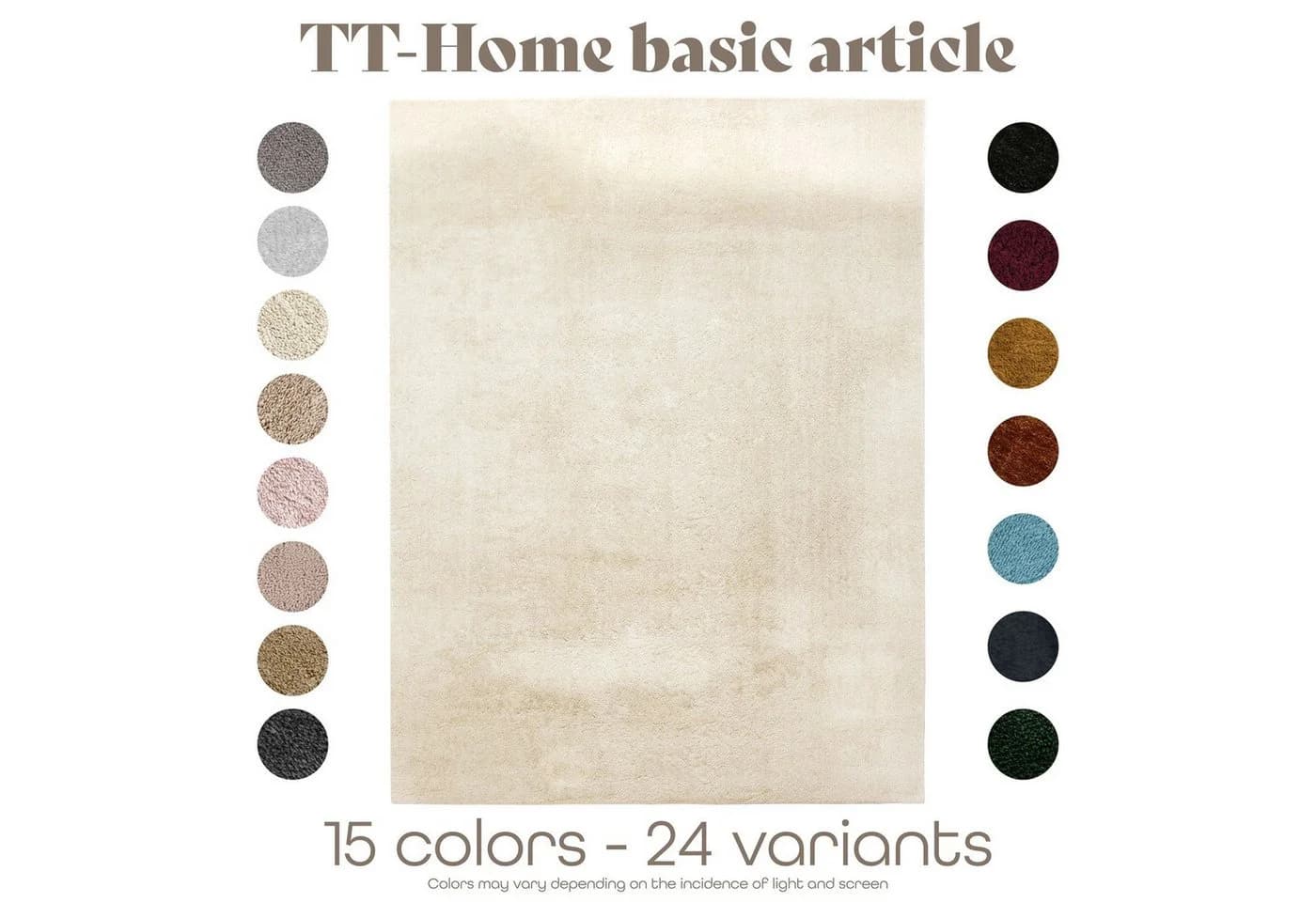 TT Home Teppich Kurzflor Creme Modernes Design Waschbar - Bild 3