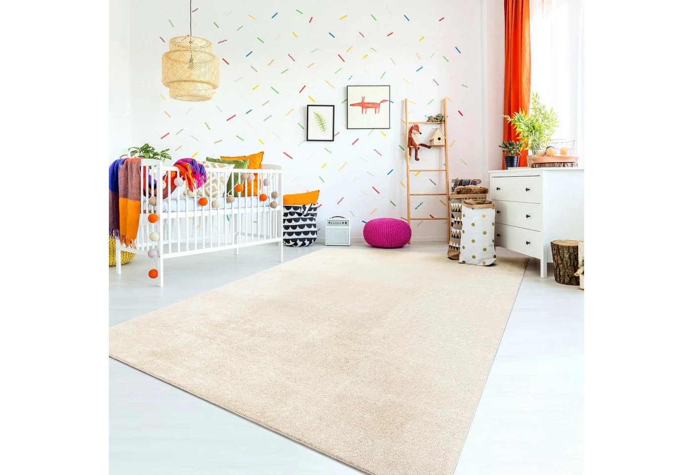 TT Home Teppich Kurzflor Creme Modernes Design Waschbar - Bild 5