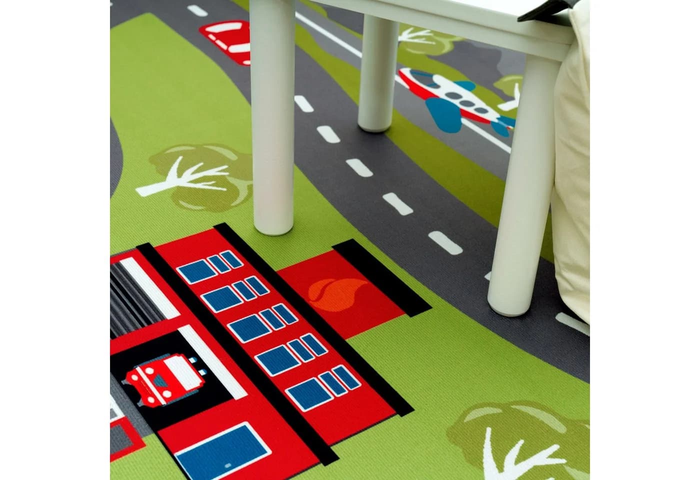 TT Home Kinderzimmer-Teppich Grün Großstadt-Motiv Polyamid Kurzflor - Bild 3