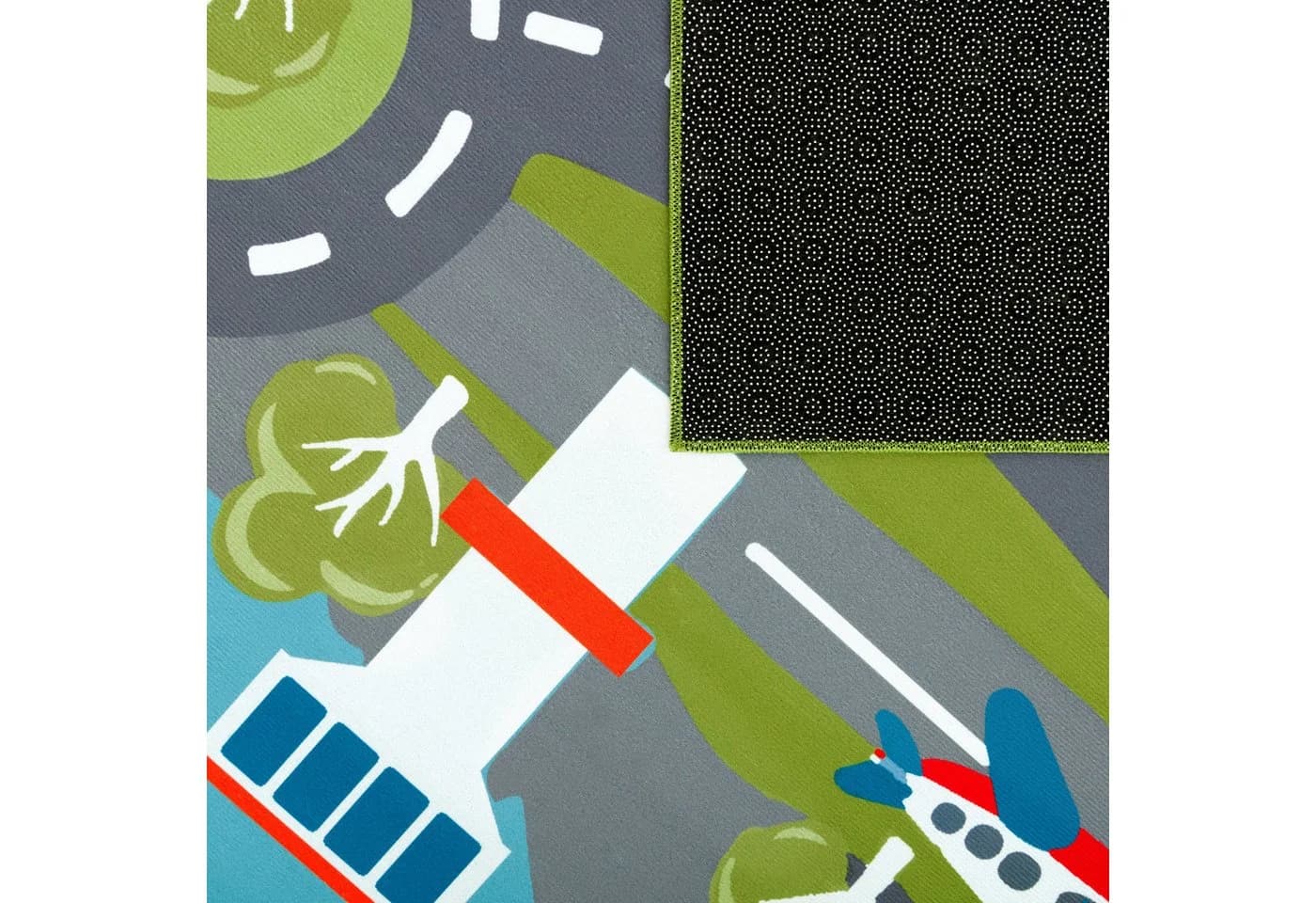 TT Home Kinderzimmer-Teppich Grün Großstadt-Motiv Polyamid Kurzflor - Bild 4