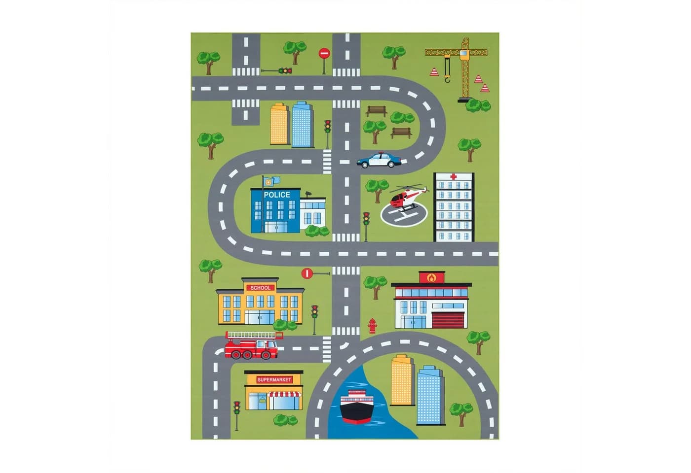 TT Home Kinderzimmer-Teppich Grün Polyamid Kurzflor - Bild 5