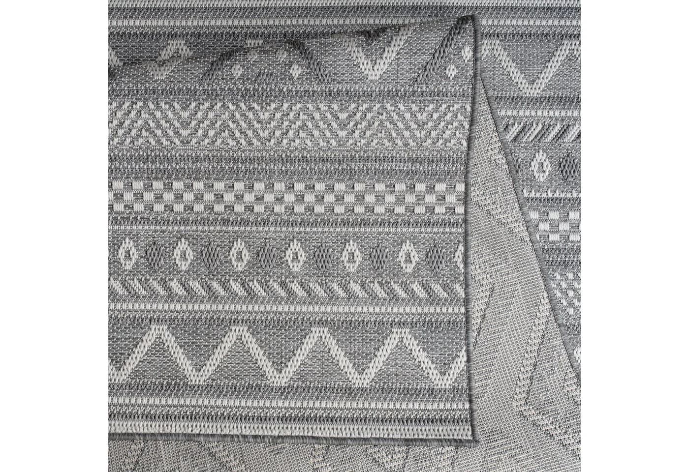 TT Home Teppich Grau Flachgewebe Geometrisch In- & Outdoor - Bild 5