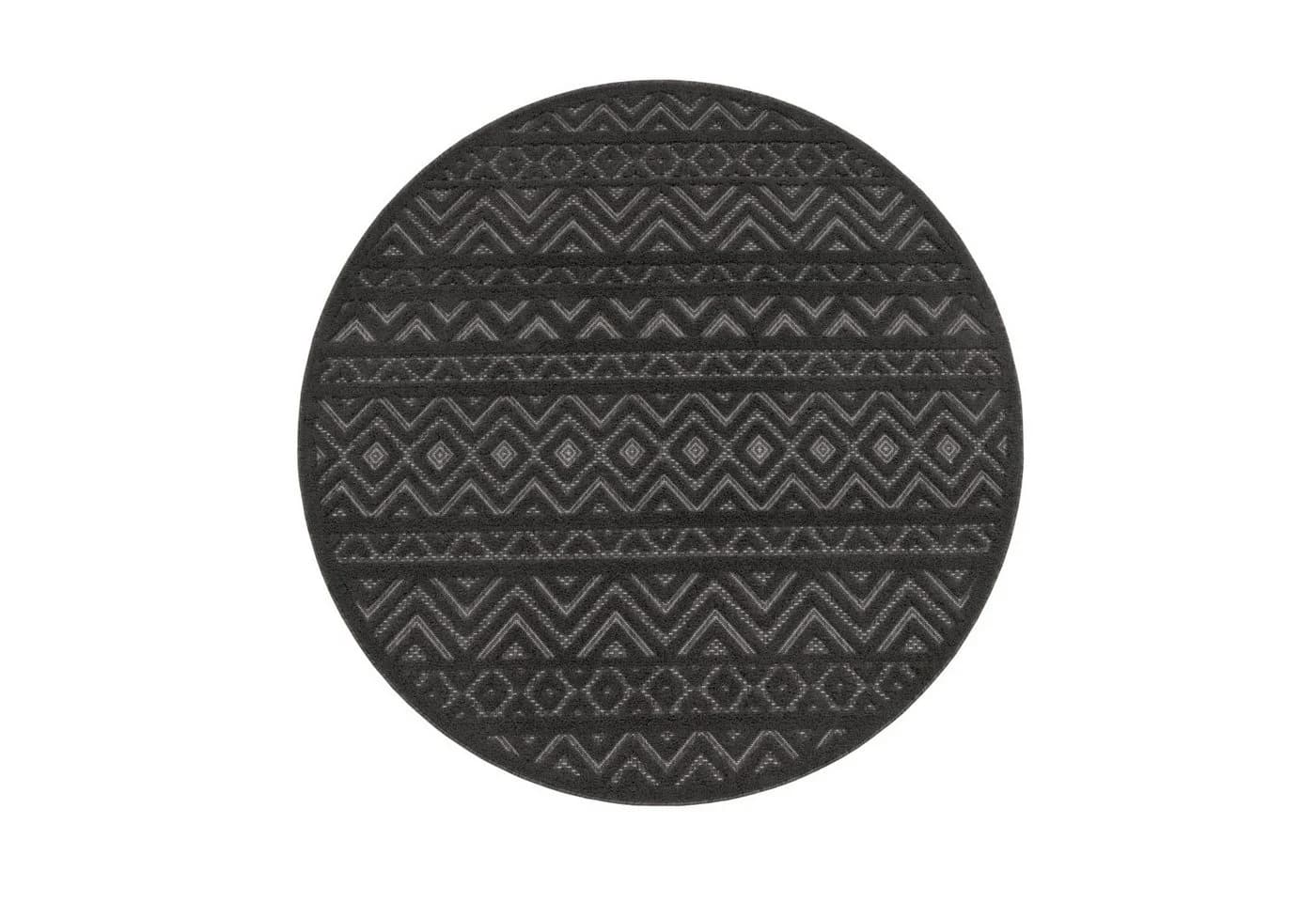 TT Home Teppich Rund Anthrazit 3D Boho In- & Outdoor - Bild 2