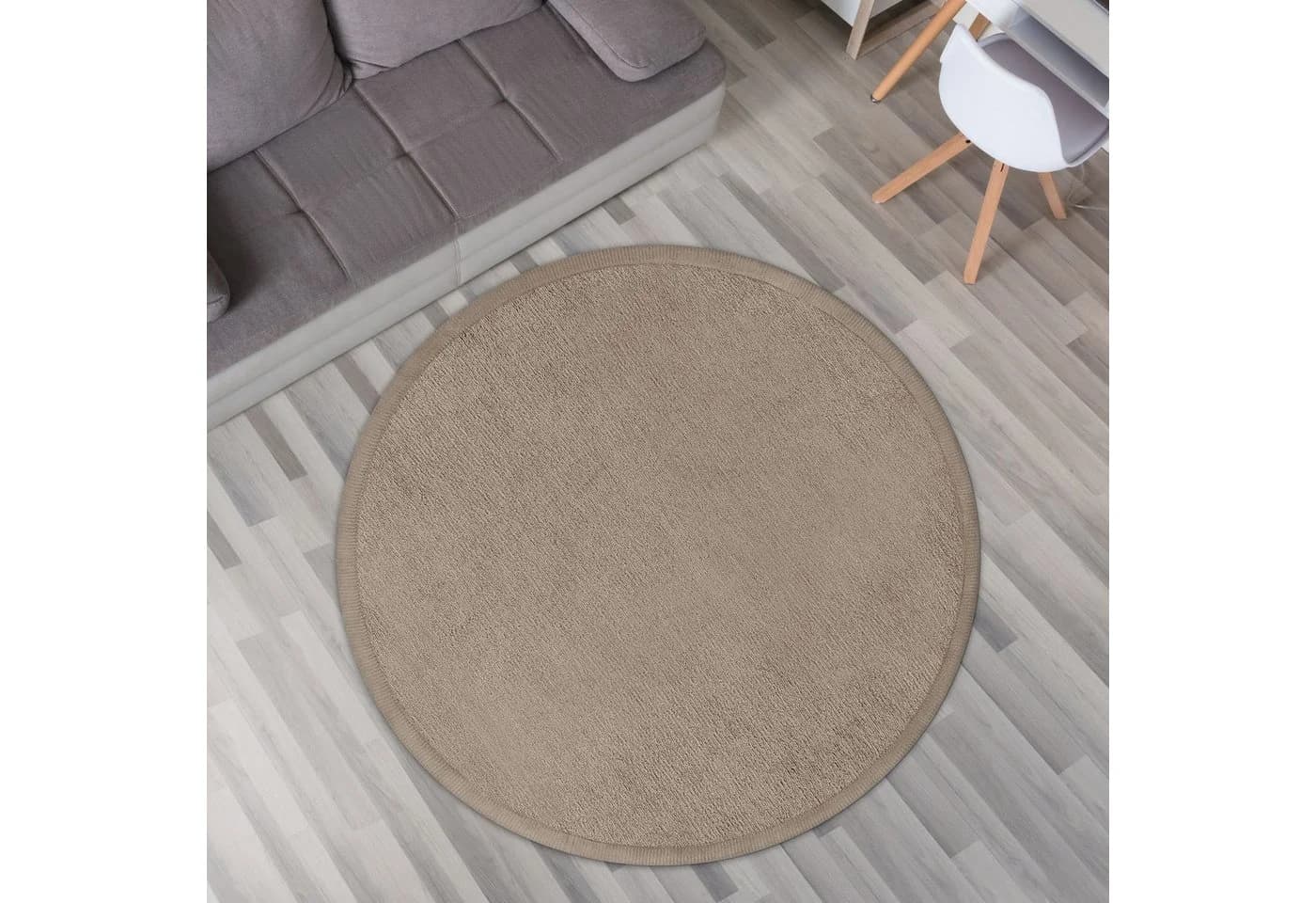 TT Home Teppich Rund 24 mm Krabbelmatte Babyzimmer Spielmatte Kinder Unifarben Rutschfest - Bild 2