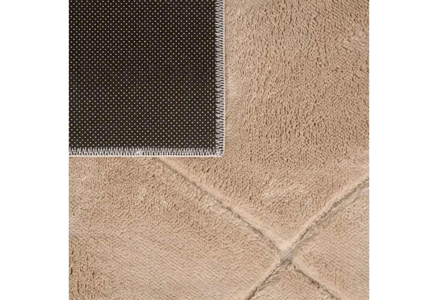 TT Home Teppich Kurzflor Beige Rautenmuster Skandinavisch - Bild 3