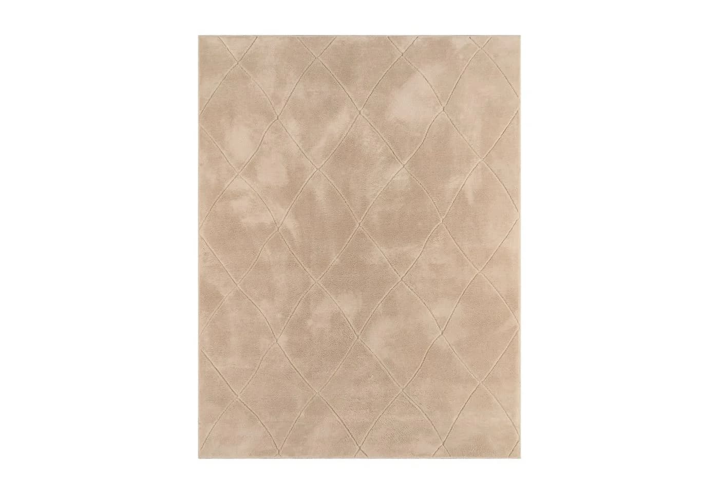TT Home Teppich Kurzflor Beige Rautenmuster Skandinavisch - Bild 4