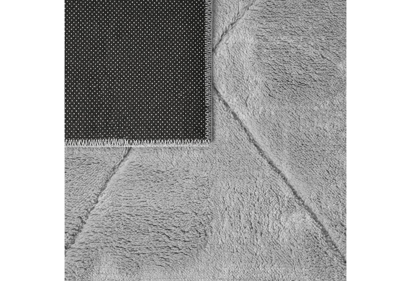 TT Home Teppich Grau Kurzflor Rautenmuster 3-D-Effekt - Bild 5
