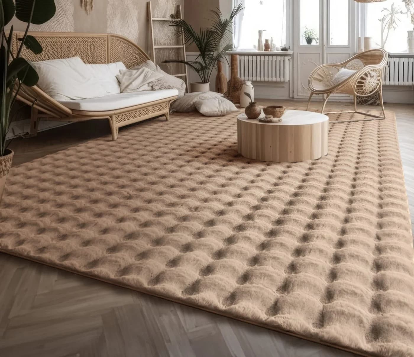 TT Home Wohnzimmer Teppich Rauten Design Soft 3D - Bild 3
