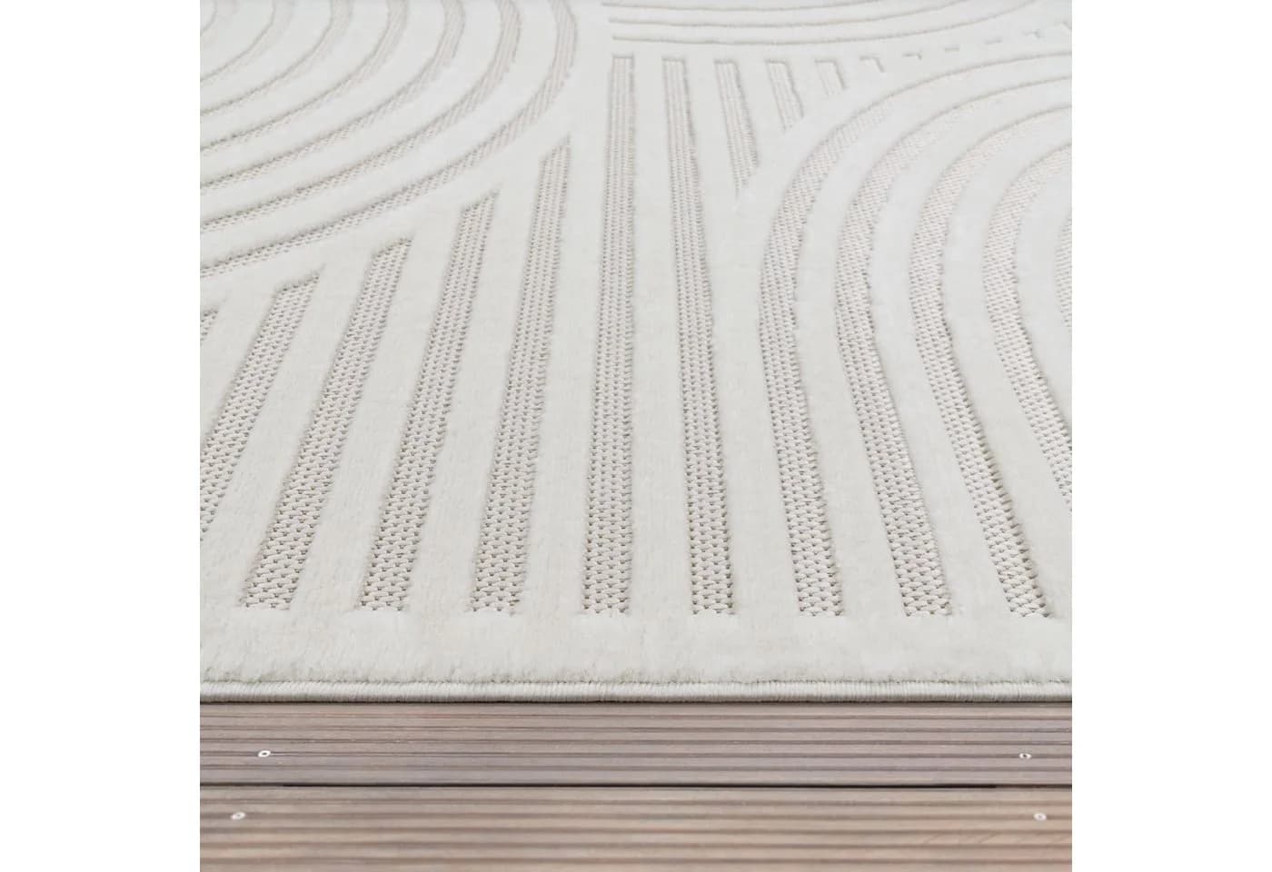 TT Home Teppich Creme Geometrisch Polypropylen - Bild 5