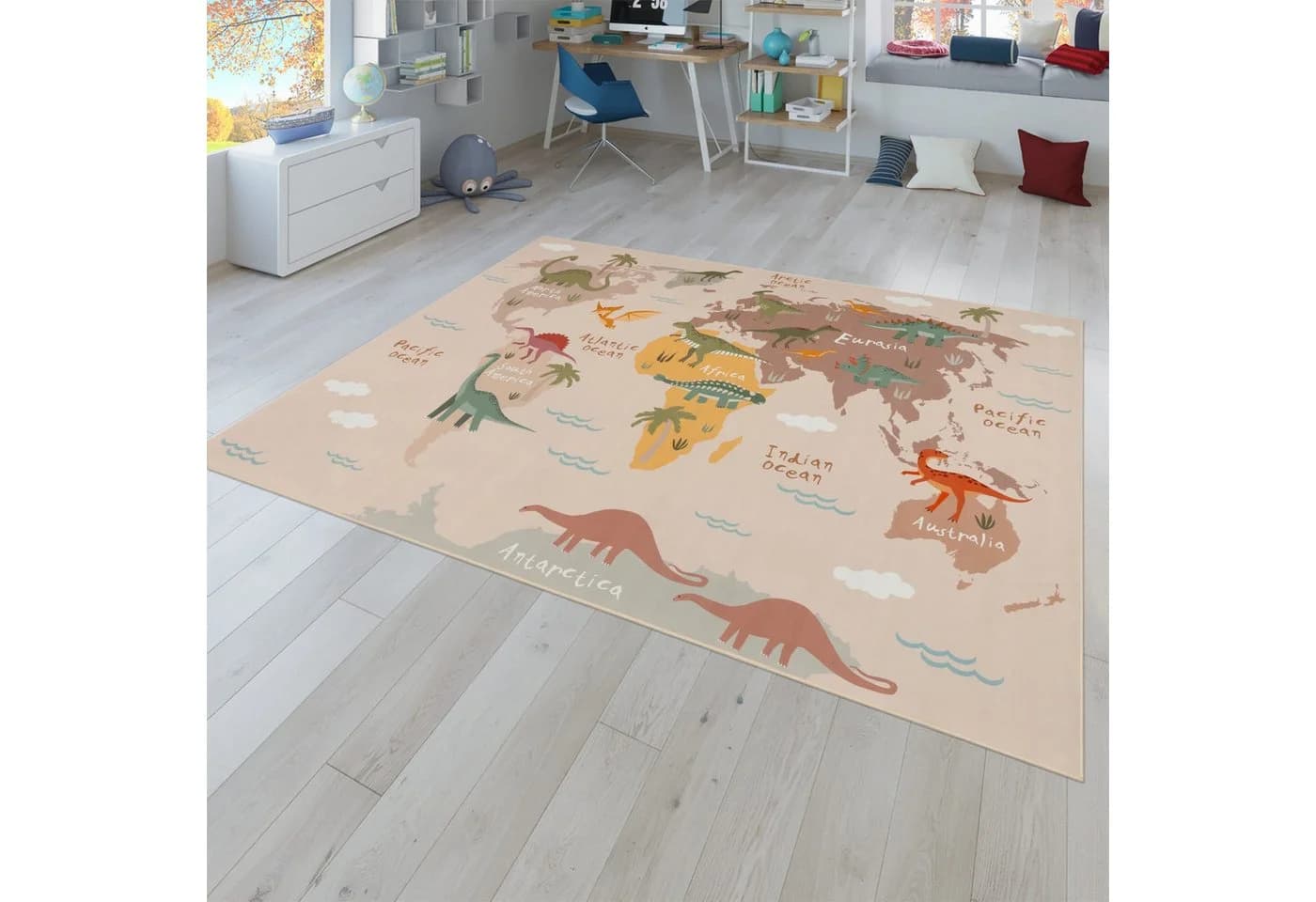TT Home Kinderteppich Kinderzimmer Polyamid Rutschfest Beige - Bild 2