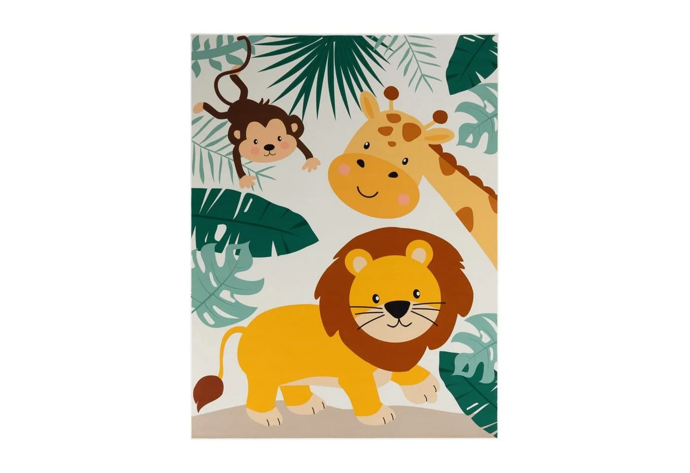 TT Home Kinderzimmerteppich Rutschfest Zoo