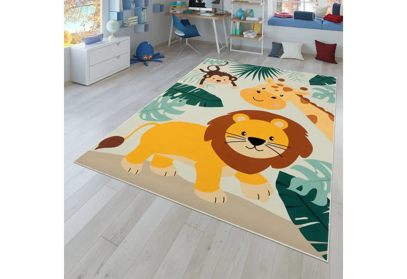 TT Home Kinderzimmerteppich Rutschfest Zoo - Bild 2