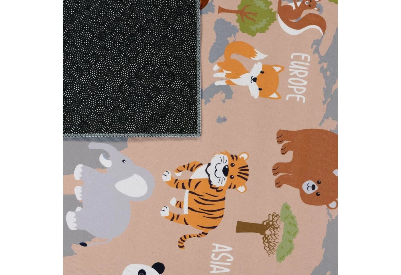 TT Home Kinderzimmer-Teppich Grau Großstadt-Motiv Rutschfest