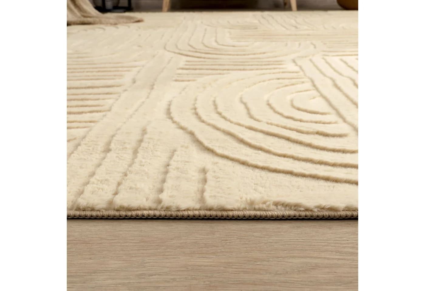 TT Home Teppich Diele Kurzflor Geometrisch Beige - Bild 3