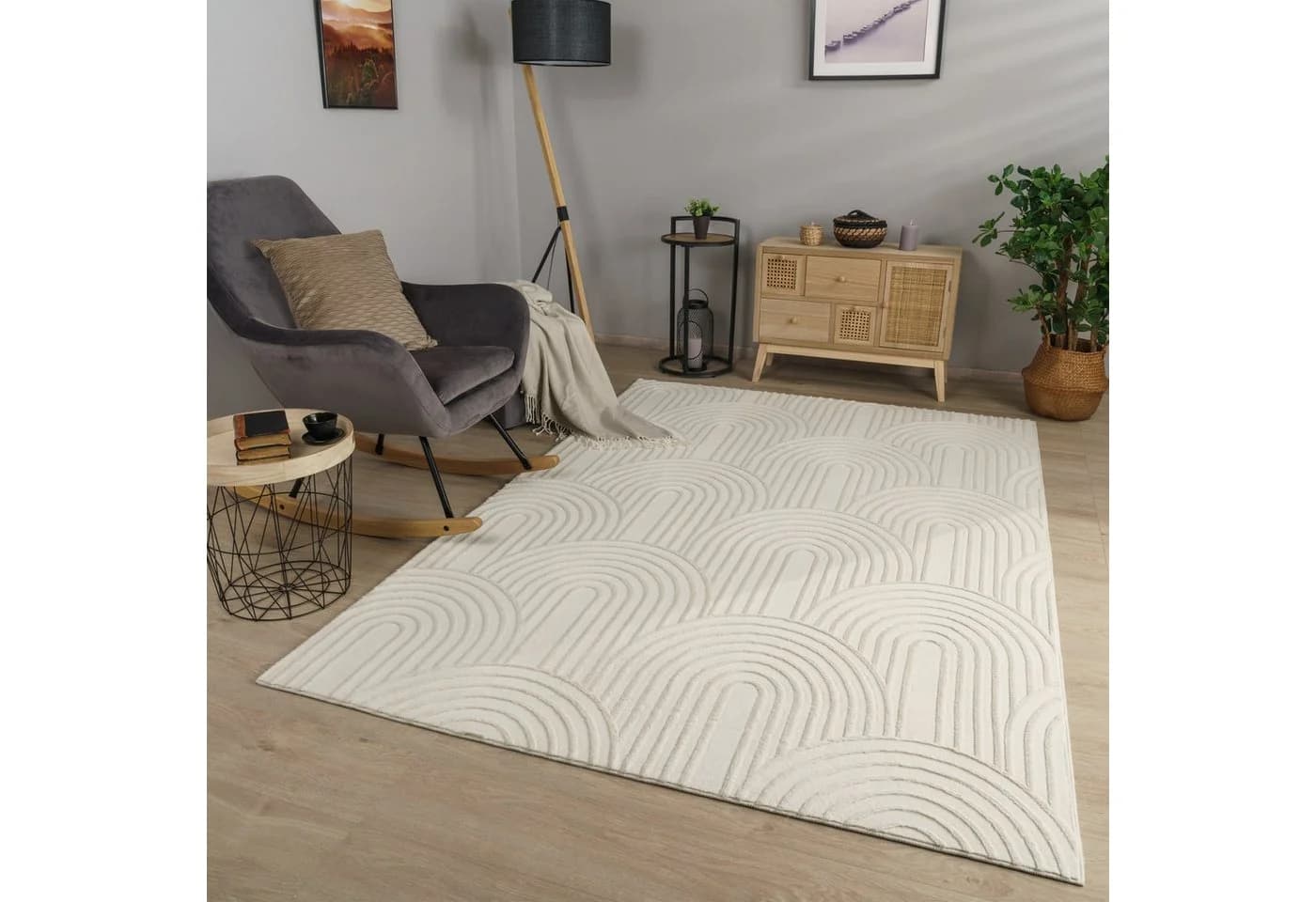TT Home Teppich 10-515-4_80X150_Creme_Rechteckig, Kurzflor, Geometrische Optik - Bild 2