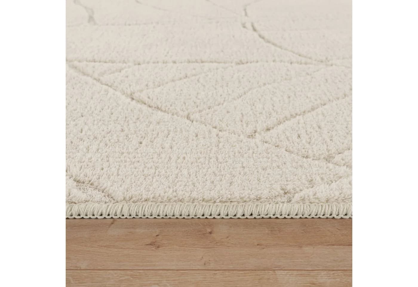 TT Home Teppich Hochflor Beige Polyester Uni - Bild 4