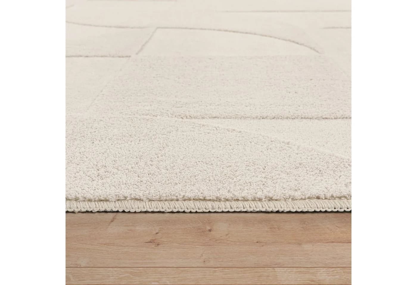 TT Home Teppich Esszimmer Schlafzimmer Wohnzimmer Hochflor Weich Waschbar Uni 3D-Optik - Bild 4