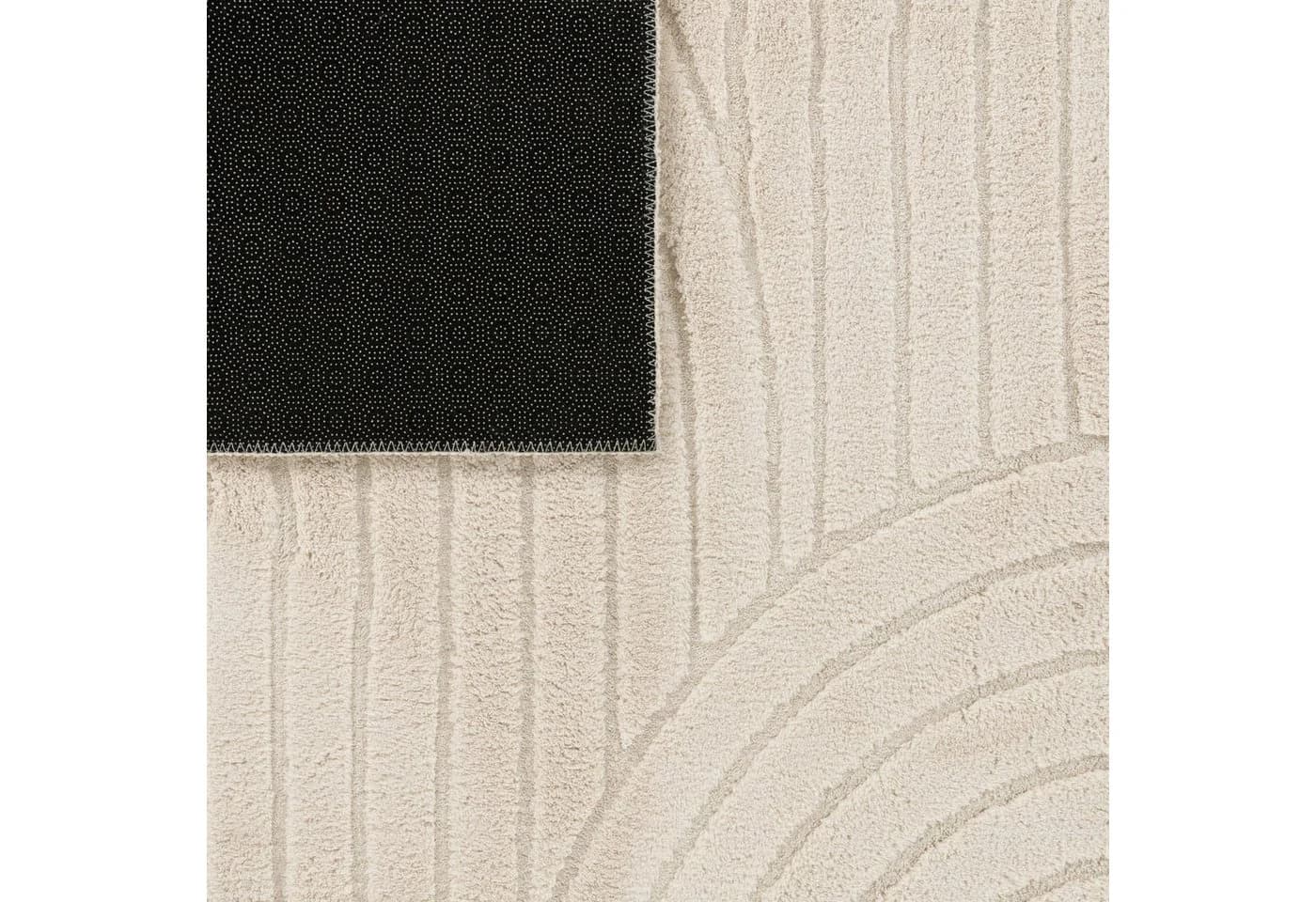 TT Home Teppich Rund Hochflor Beige Uni Polyester - Bild 5