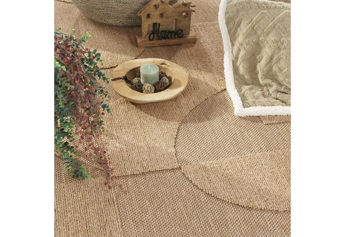TT Home Teppich Geometrisch Beige Polypropylen - Bild 4